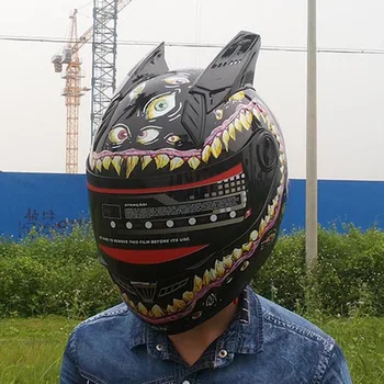 

full face mask scooter helmet motokpocca vintage motorcycle helmets casque scooter chopper black helmet