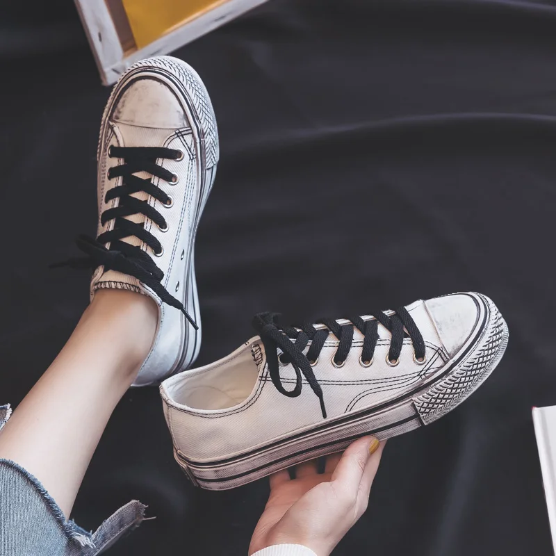 Женская парусиновая обувь модная на платформе в стиле ретро Новинка 2019 года