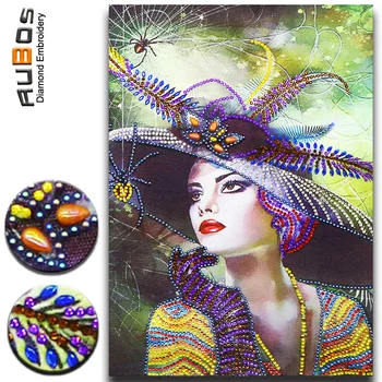 

RUBOS DIY 5D Diamond Painting Beauty Sexy Girl Diamond Embroidery Mosaic Big Bead Pattern Special Stone Sale Modern Home Decor