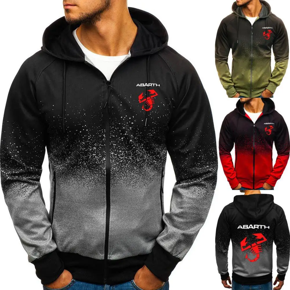 

FOR ABARTH Logo Hoodies Fashion Zipper Pullover Clothing Cotton 3D Gradient Sweatshirt Karl Abarth Cardigan Jackets Coats