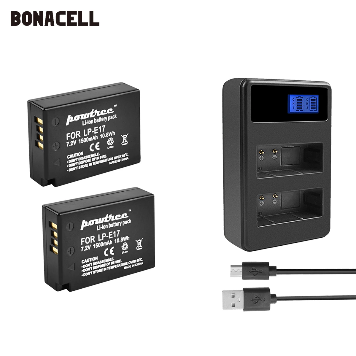 Двойное зарядное устройство Bonacell LPE17 LP E17 1500 мАч аккумулятор + ЖК дисплей для Canon EOS