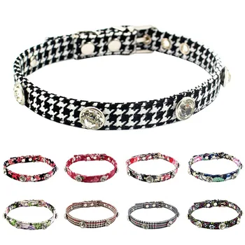 

Dog Collar With Bell Collar For Cats Flashing Rhinestone Kittens Pet Collars Shiny Adjustable Collars Pet Lead Supplies