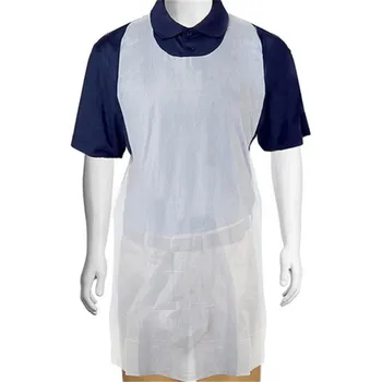 

100pcs disposable apron Disposable Transparent Color White Thick Plastic Apron kitchen supplies Suitable For Adults