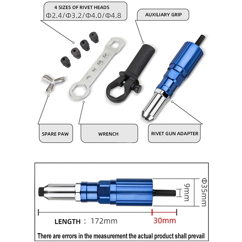 Rivet Gun Electric 2.4mm-3.2mm-4.0mm-4.8mm Home Cordless