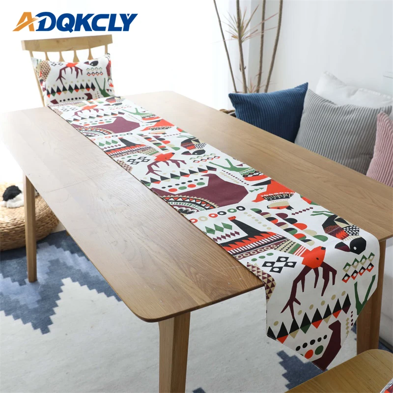 30*180/30*200cm Dining Table Runners Cotton Geometric Printed Table Flag Decoration Party Wedding Hotel Table Supplies