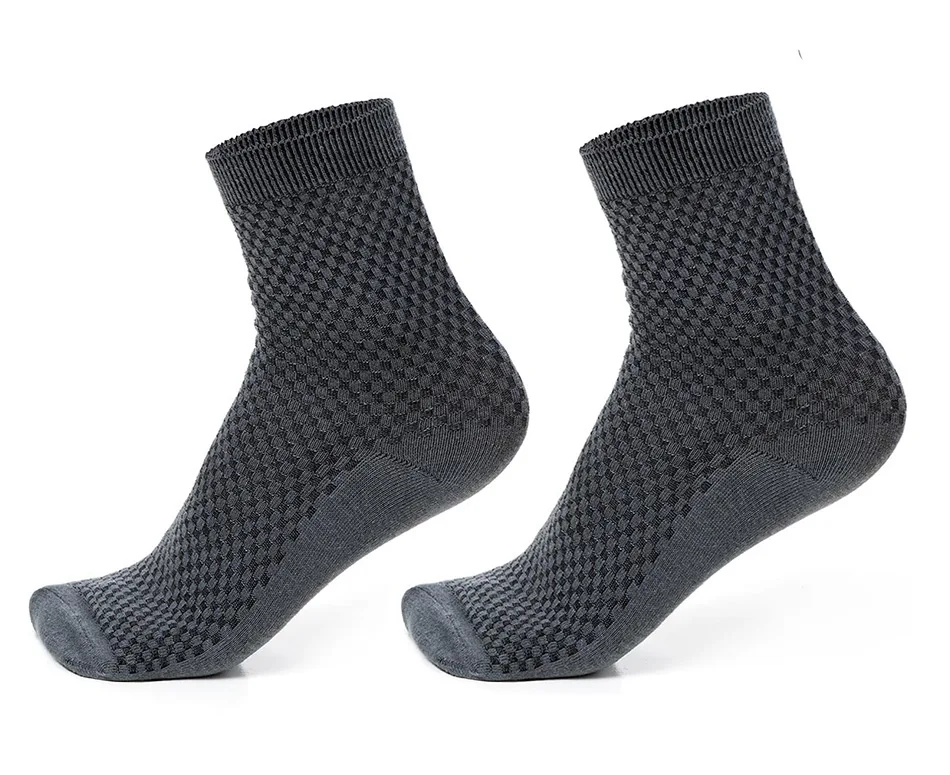 5 пар высококачественных мужских носков из бамбукового волокна, одноцветные деловые Дышащие носки, антибактериальные дезодорирующие мужские носки