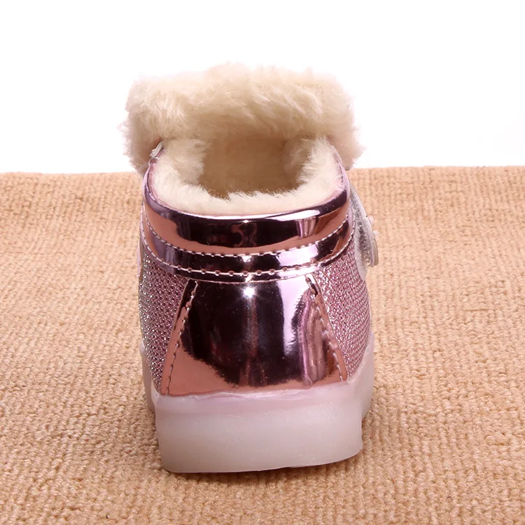 Spring Autumn Winter Children Cartoon LED Light plush Shoes Kids Sneakers