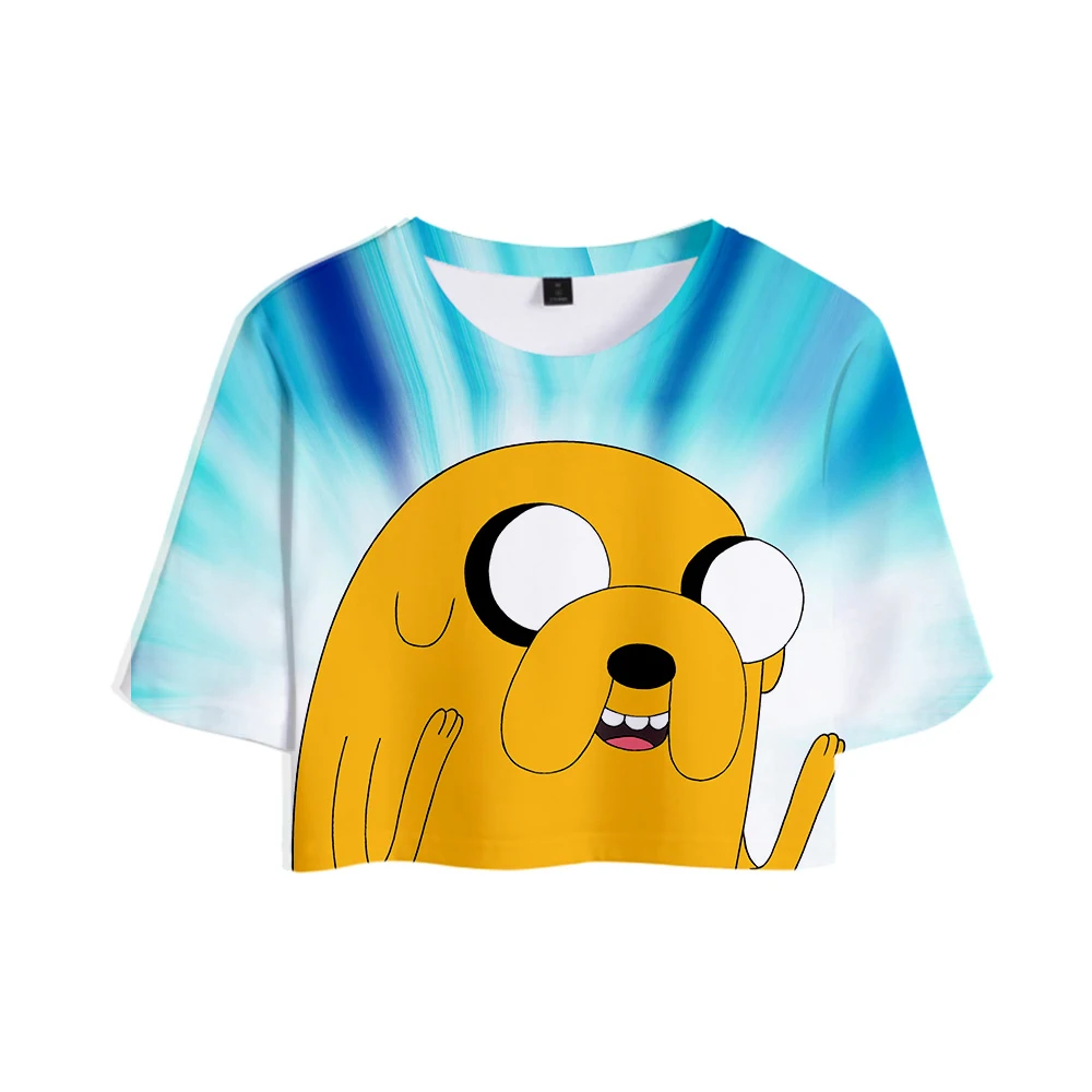 Adventure Time Print Midriff-baring футболка сексуальная женская модная популярная Повседневная футболка Harajuku короткий рукав горячая распродажа
