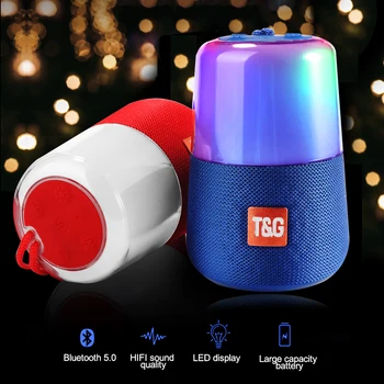 

TG168 Fashion Speaker Flash LED Light Portable Bluetooth Speakers Waterproof Small Soundbar Support FM Mic AUX USB TF Card