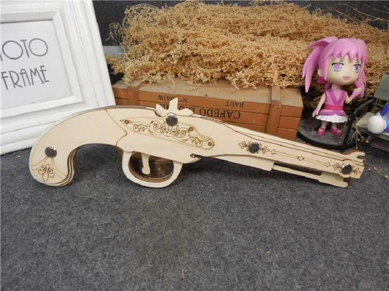 Головоломка DIY 3D деревянная головоломка игрушечный пистолет с резиновой лентой забавная уличная игра творческие игрушечные шариковые Пистолеты для детей