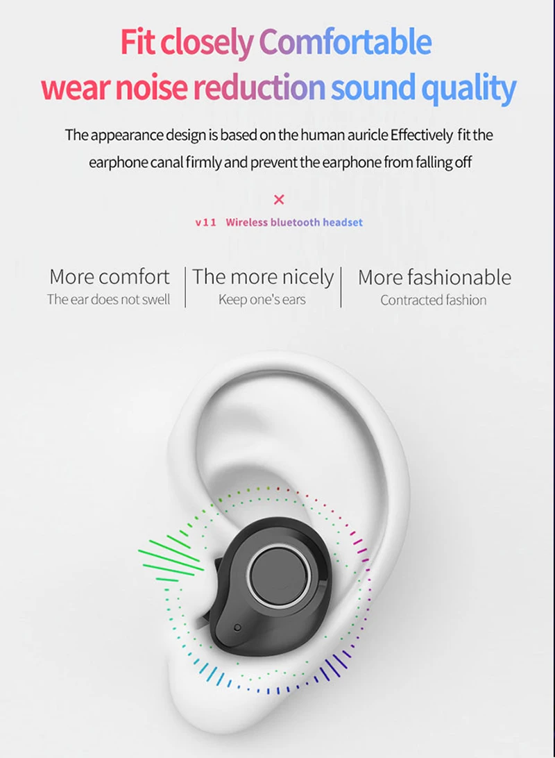 V11 настоящие беспроводные наушники TWS 5,0 Bluetooth наушники стерео гарнитура IPX5 водонепроницаемые спортивные наушники с микрофоном VS i10 TWS