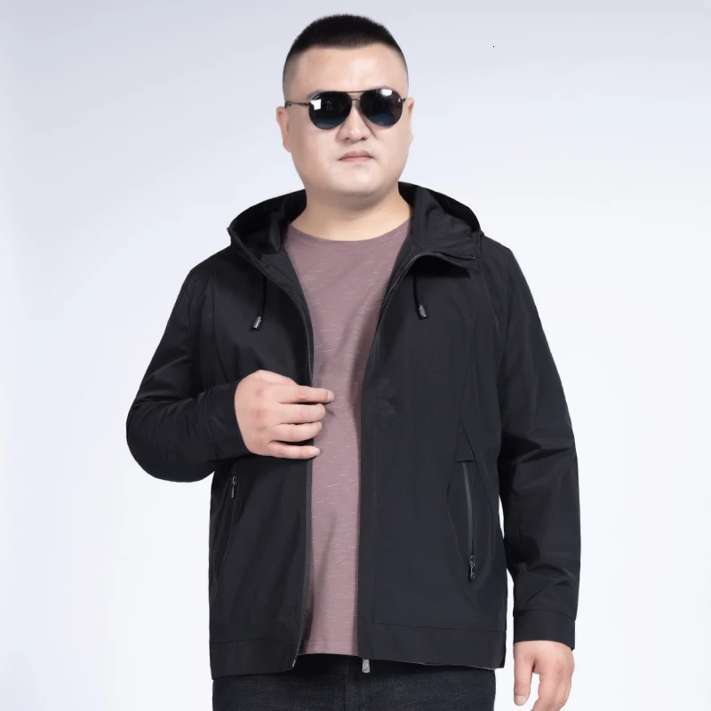 Plus 10XL 8XL 6XL 5XL Merk Mannen Jas Zwart Casual Effen Kleur Hooded Losse Bomber Windjack Jas Trend Hip Hop streetwear Plus 10XL 8XL 6XL 5XL Merk Mannen Jas Zwart Casual Effen Kleur Hooded Losse Bomber Windjack Jas Trend Hip Hop streetwear