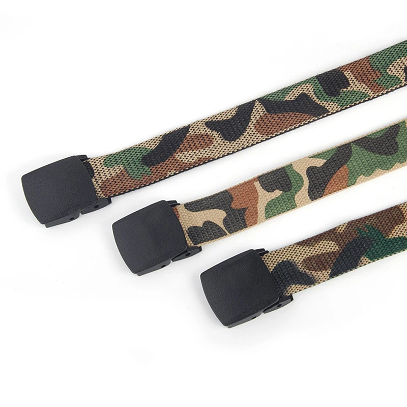 New Men Women Camouflage Canvas Belt Casual Printed Graffiti Waist Belts Couple Camo Tactical Jeans Buckle Straps Belt Unisex