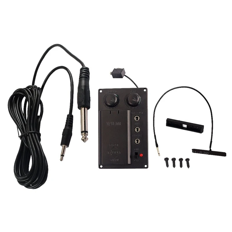 

1 Set Violin Equalizer Mute Preamp Pickup EQ with Piezo DIY Plug Hole Output Cable B60 for Electric Violin Accessory