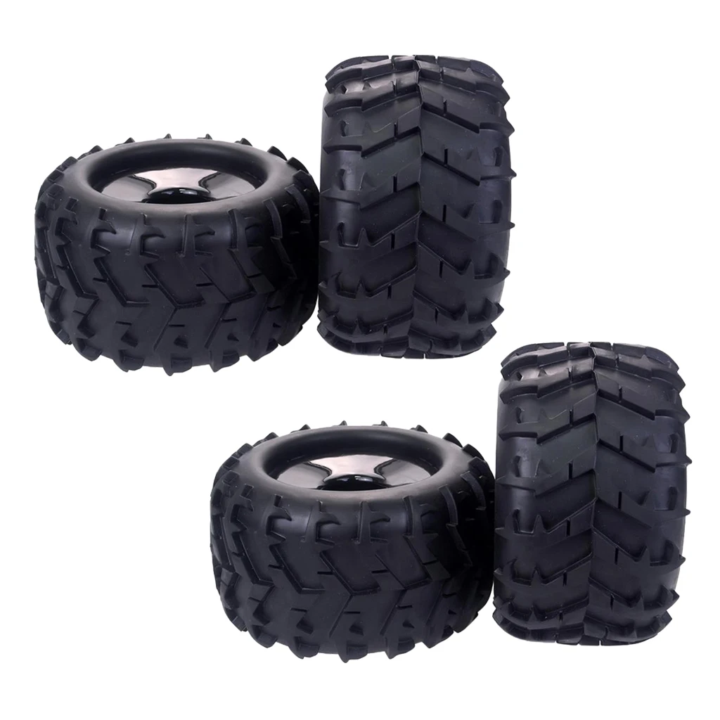 4 Pack RC Tires 1/8 Scale Monster Truck Buggy Crawler Tires 17mm Hex Drive and Tires for  HSP Kyosho GM DHK HPI