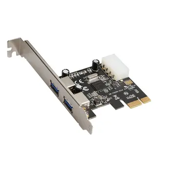 

USB 3.0 HUB Dual Port PCI-E PCI Express Expansion Card Adapter for Windows XP 7 8 10 Vista with Slim Bracket
