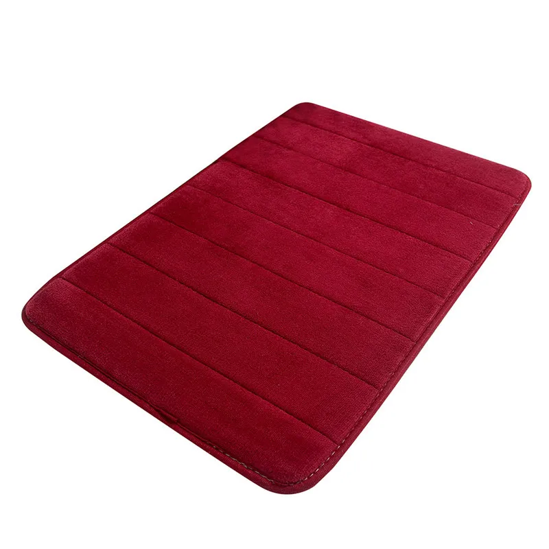 Впитывающие мягкая Memory Foam коврик для ванной напольный для ванной и спальни душ ковер Декор абсорбирующий нескользящий ковер#3D18 - Цвет: Красный