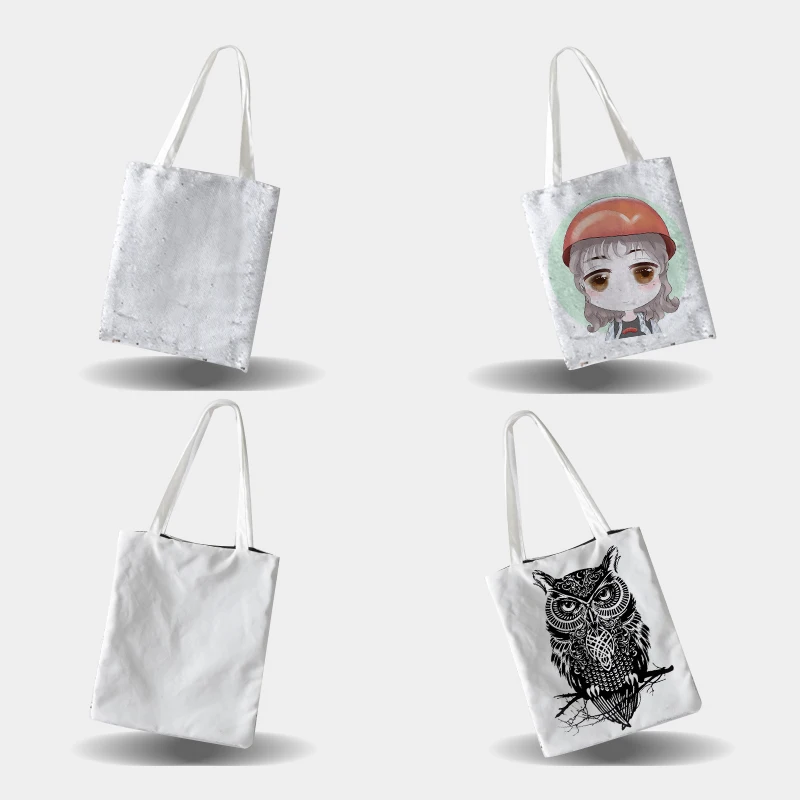 10pcs Blank Sublimation Tote Bags Reversible Sequin Magic Carry Bag