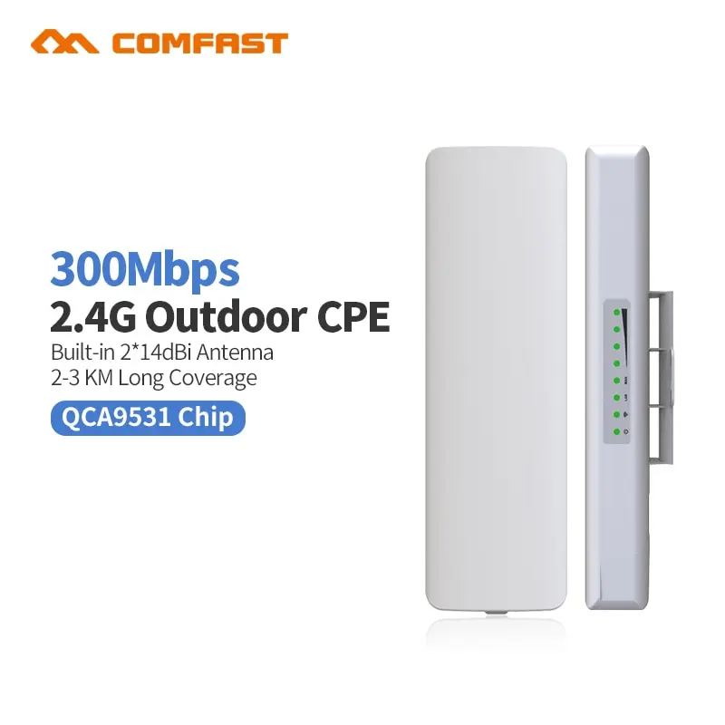 Comfast-E314NV2 Открытый CPE 300 м длинный диапазон сигнала расширитель 3 км беспроводной 2* 14dbi Wifi Nanostatio