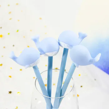 

12PCS Creative Whale Gel Pens Ocean Hall Gift Soft Glue Shape Signature Pen Blue Whale Pen