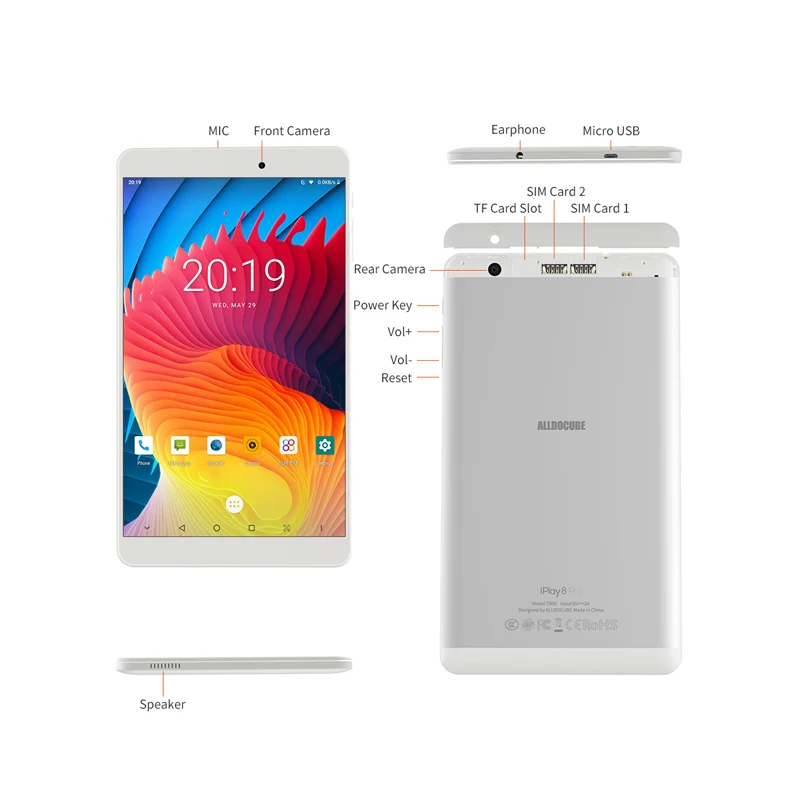 Alldocube iplay8 pro 8 дюймовый планшет Android 9,0 MTK MT8321 четырехъядерный 3G планшетный ПК с функцией вызова ОЗУ 2 Гб ПЗУ 32 ГБ 800*1280 ips OTG