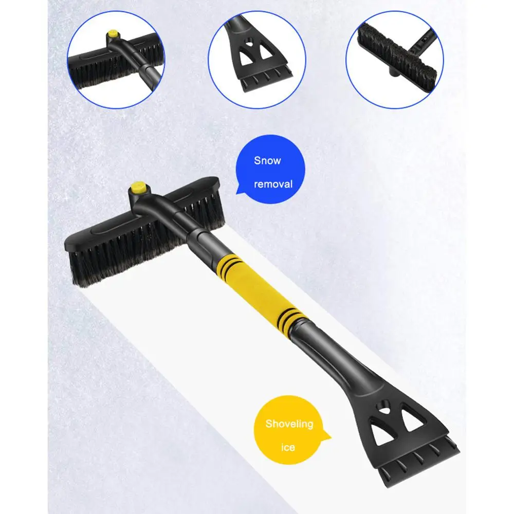 New Hot 3 In 1 Automobile Snow Scraper Vehicle Defrosting Tool Easy to Carry with Rotating Brush Head Without Damaging The Paint