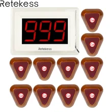 Wireless Restaurant Waiter Calling System 10pcs Call Button + 1 Receiver Host Display with Voice Reporting Restaurant Equipment Wireless Restaurant Waiter Calling System 10pcs Call Button + 1 Receiver Host Display with Voice Reporting Restaurant Equipment
