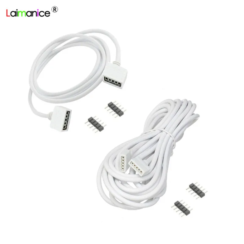4Pin 5Pin 0 5 м 1 2 3 10 RGB Разъем RGBW RGBWW Удлинительный провод кабель для 3528 5050 Светодиодная