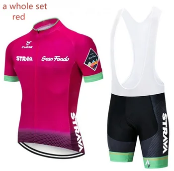 

2019 summer TEAM STRAVA Cycling Jersey Set Quick Dry Bicycle Clothes Ropa Ciclismo Bike Clothing Shorts Suit bicycle Maillot