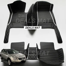 Alfombra de cuero de lujo 3D Rhd Lhd para coche, accesorio personalizado con bolsillos, para Nissan Qashqai j10, 2007, 2008, 2009, 2010