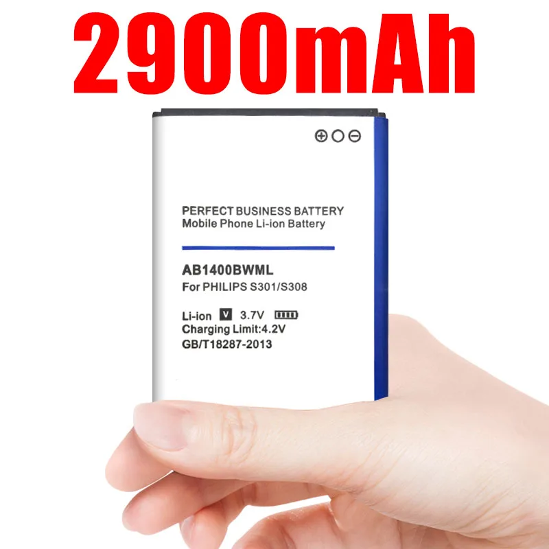 2900mAh AB1400BWML Сменный аккумулятор для PHILIPS S301 S308 CTS308 | Мобильные телефоны и