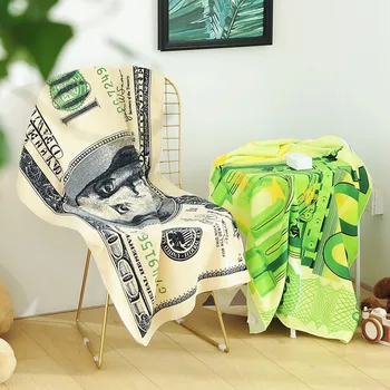 

70*140 cm Euro Money Bath Towel Microfiber Printing Activity Beach Towel Hair Super Soft Water JWYYJ109