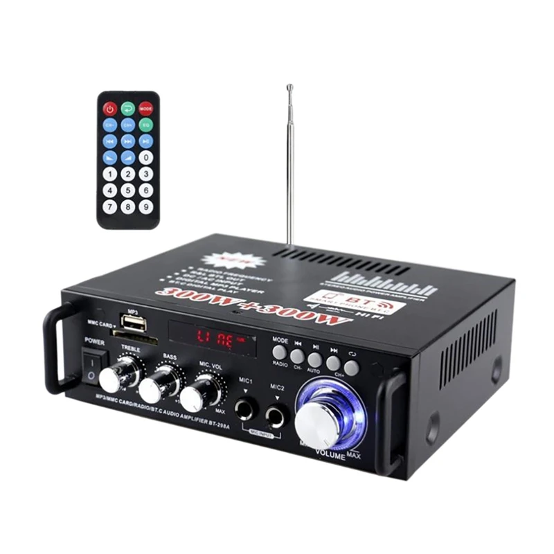 600W Bluetooth Stereo Audio Amplifier Car Home HiFi Music SD USB FM AMP 12V/220V | Электроника