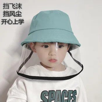 

3-10 Year Children Mask Hat Anti-fog Protection Sun Hat Prevent Droplets Caps Unisex Windproof Outdoor Kids Fisherman's Cap