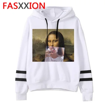 

mona lisa hoodie oversized women korean kawaii harajuku sweatshirt 90s female Casual Winter Ullzang hood Cartoon funny