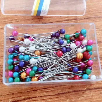 

200PCS Sewing Head Pin Round Pearl Straight Pins Stainless Steel +PVC Multicolor Craft Wedding Dressmaking Pins Sewing Tools