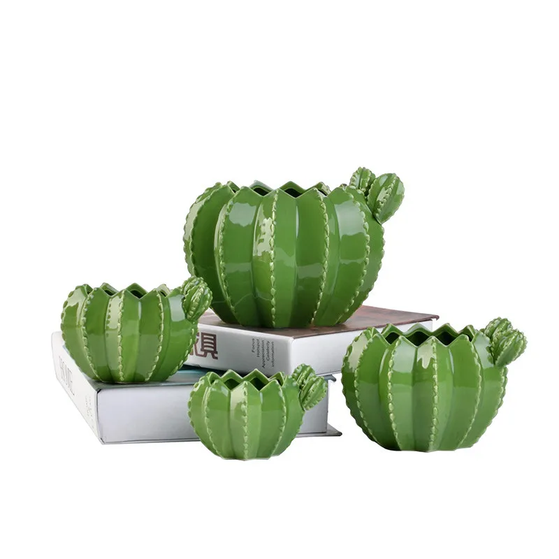

Creative Simulation Cactus Flower Pot Decoration Succulent Flower Pot Nordic Indoor Ceramic Flower Pot Artwork M3176
