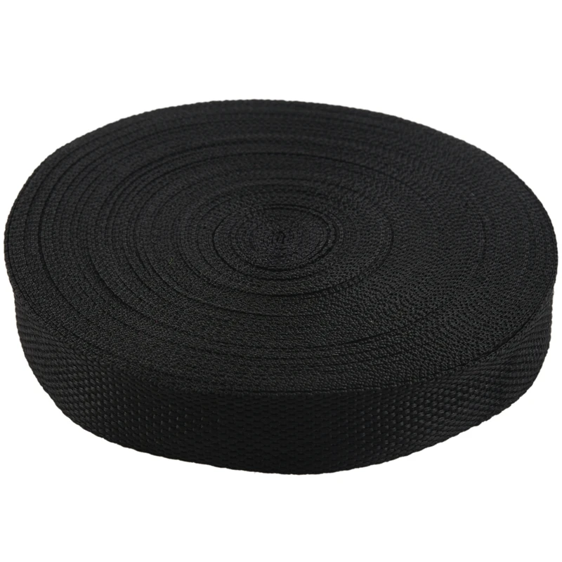 

BEAU-25mmx20m Roll Nylon Tape Strap For Webbing Bag Strapping Belt Making DIY Craft - Black