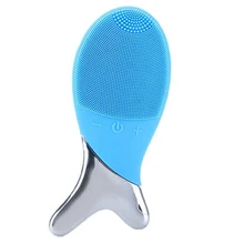 Голубое лицо для мытья лица Электрический стиральный инструмент для чистки лица очищающее средство для пор щетка для лица V инструмент для красоты лица