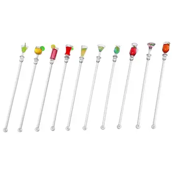 

10pcs Cocktail Stirrers Acrylic Colorful Stirring Mixing Sticks Cocktail Drink Mixer Bar Durable Tools For Bar