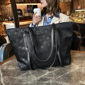 

Large Capacity Shopping Bag For Women Outdoor Shoulder Bag soft PU leather Printing ladies Handbag Travel Messenger Bags