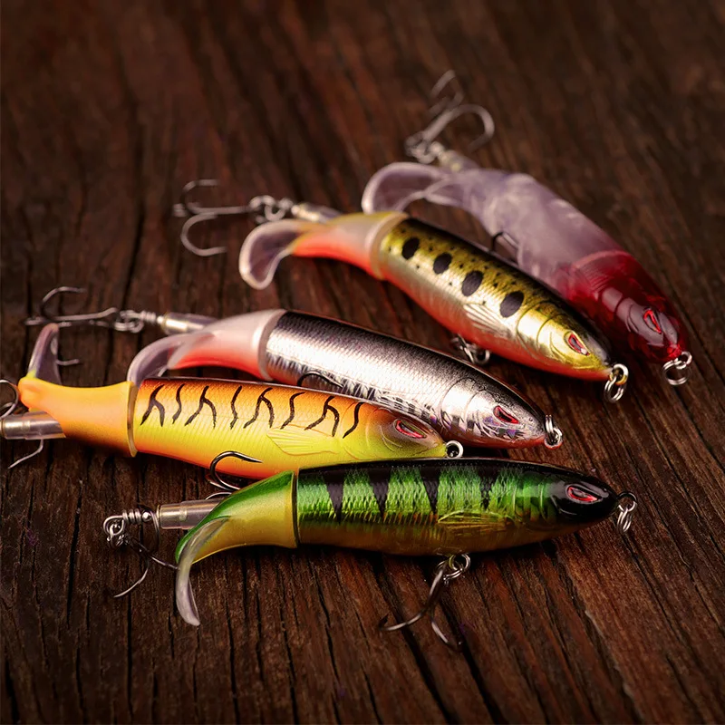 

8pcs 1PCS Whopper Popper 10cm/13G Topwater Fishing Lure Artificial Bait Hard Plopper Soft Rotating Tail Fishing Tackle