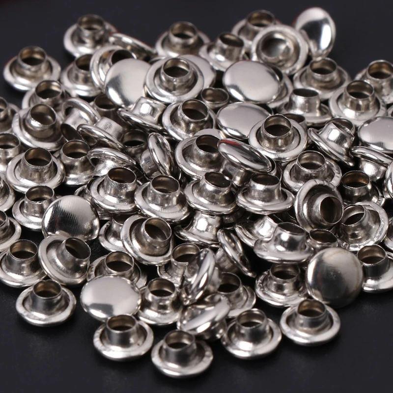 100x Imitation Pearls with Rivets Studs for Leather Bag Shoes Clothes Crafts Decor