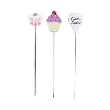 

3pcs Stainless Steel Cake Tester Useful Biscuits Baking Test Needle DIY Baking Tool for Cake Bread Muffin Testing (A Pattern + B