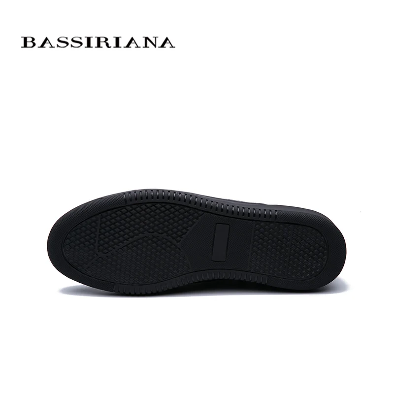 BASSIRIANA2019 новая мужская кожаная повседневная обувь удобная круглая голова весной