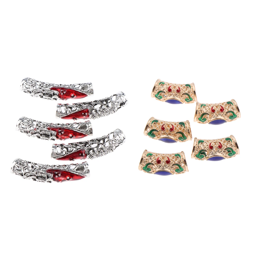 Lots 10 DIY Dreadlocks Hair Beads Hair Braid Rings Cuffs Hair Jewelry Decors Hair Extensions Rings Braiding Clips