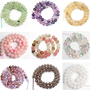 

Amethysts Citrines Quartz Crystal Beads Loose Spacer Bead For Jewelry Making Natural Stone Diy Bracelet Accessorie 4/6/8/10/12mm