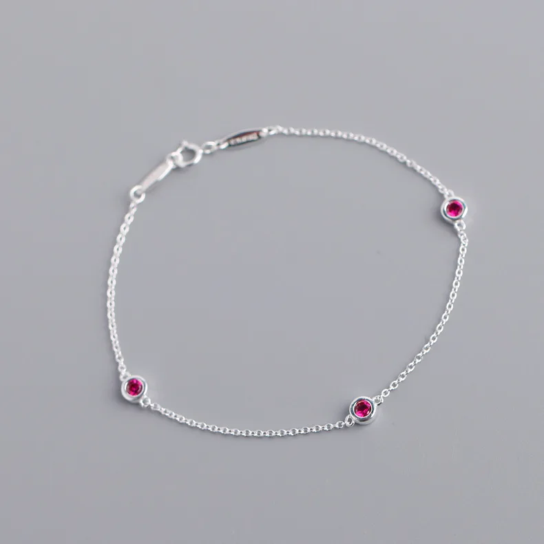 Goede TSHOU246 Vrouw ronde zirkoon blauw wit rood armband meisje leuke ketting