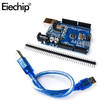 

2Set For Arduino UNO R3 MEGA328P CH340G Compatible with USB CABLE ATMEGA328P-AU For Arduino UNO Diy Electronic Development board