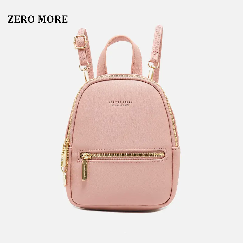 

ZERO MORE Women Mini Backpack Luxury PU Leather Backpack Soft Fabric Ladies Holiday Travel Bag 2019 New Girls School Bags